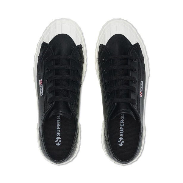 CA Superga 2630 Stripe Vegan Faux Leather Black-White