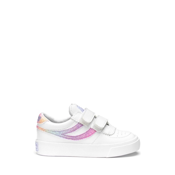 CA Superga 2846 Kids Seattle Straps Iride White-Pink Pastel Multic