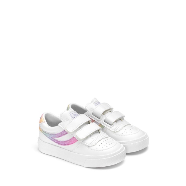 CA Superga 2846 Kids Seattle Straps Iride White-Pink Pastel Multic