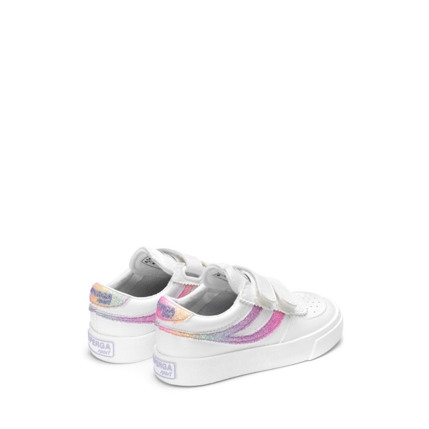 CA Superga 2846 Kids Seattle Straps Iride White-Pink Pastel Multic