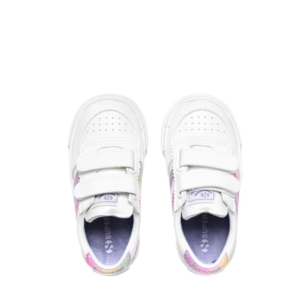 CA Superga 2846 Kids Seattle Straps Iride White-Pink Pastel Multic