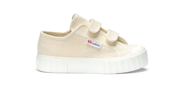CA Superga 2630 Kids Stripe Straps Beige Raw