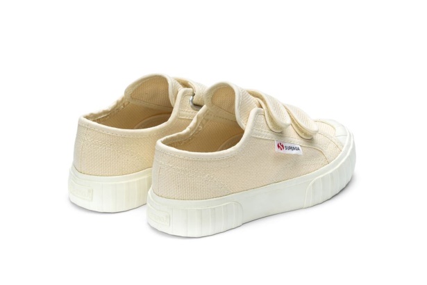 CA Superga 2630 Kids Stripe Straps Beige Raw