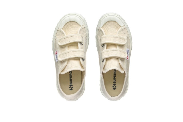 CA Superga 2630 Kids Stripe Straps Beige Raw