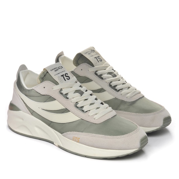 CA Superga 4089 Training 9Ts Slim Beige Gesso-Green Safari-White