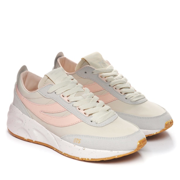 CA Superga 4089 Training 9Ts Slim Vegan Faux Leather Beige Gesso-Grey Lt-Pink Ish-B