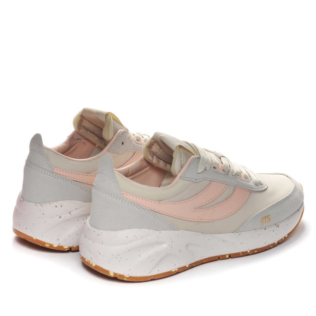 CA Superga 4089 Training 9Ts Slim Vegan Faux Leather Beige Gesso-Grey Lt-Pink Ish-B