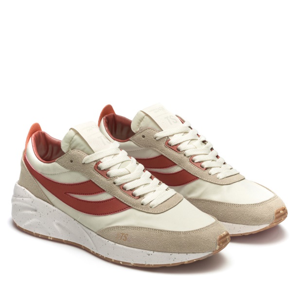 CA Superga 4089 Training 9Ts Slim Vegan Faux Leather Brown Reddish-Orange Dusty-Gre