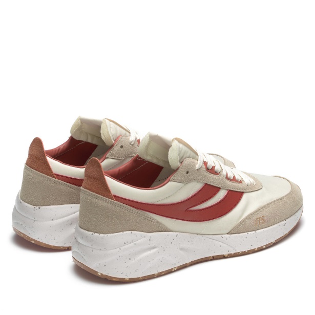 CA Superga 4089 Training 9Ts Slim Vegan Faux Leather Brown Reddish-Orange Dusty-Gre
