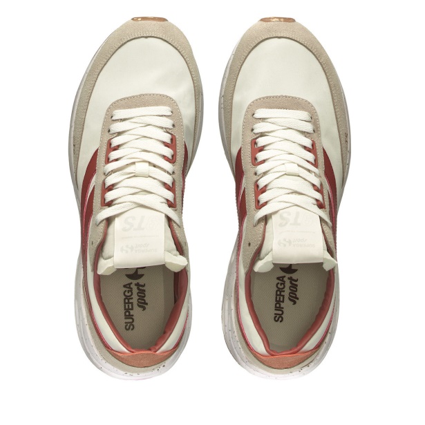 CA Superga 4089 Training 9Ts Slim Vegan Faux Leather Brown Reddish-Orange Dusty-Gre
