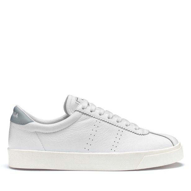 CA Superga 2843 Club S Comfort Leather White-Grey Lilla-F Avorio