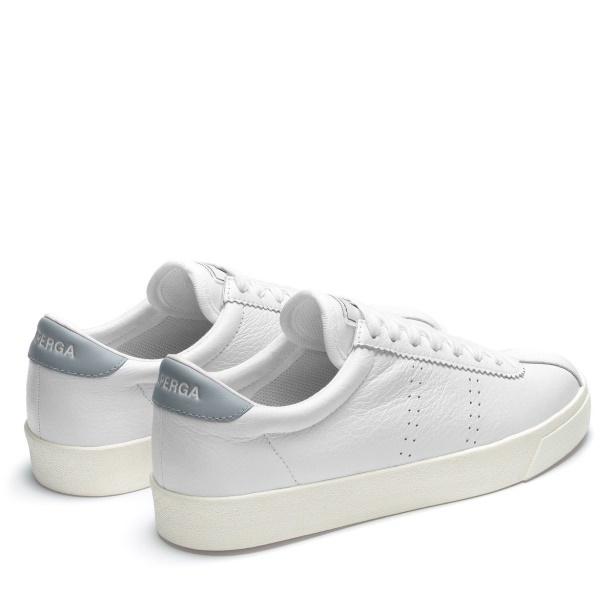 CA Superga 2843 Club S Comfort Leather White-Grey Lilla-F Avorio