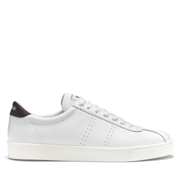 CA Superga 2843 Club S Comfort Leather White-Brown Plum-F Avorio