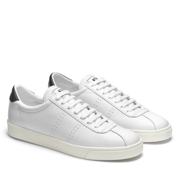 CA Superga 2843 Club S Comfort Leather White-Brown Plum-F Avorio