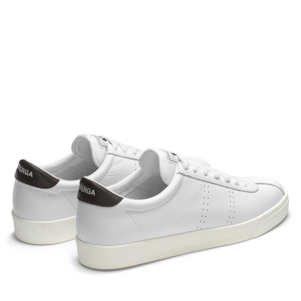 CA Superga 2843 Club S Comfort Leather White-Brown Plum-F Avorio