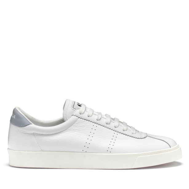 CA Superga 2843 Club S Comfort Leather White-Blue Lt Grey-F Avorio