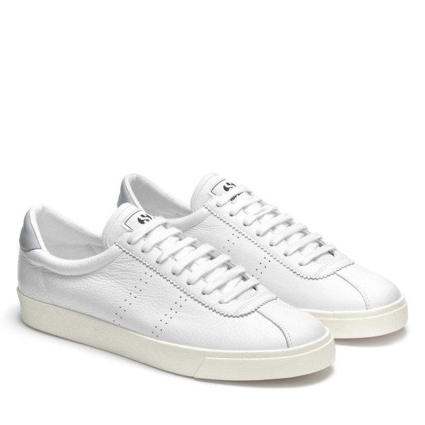 CA Superga 2843 Club S Comfort Leather White-Blue Lt Grey-F Avorio