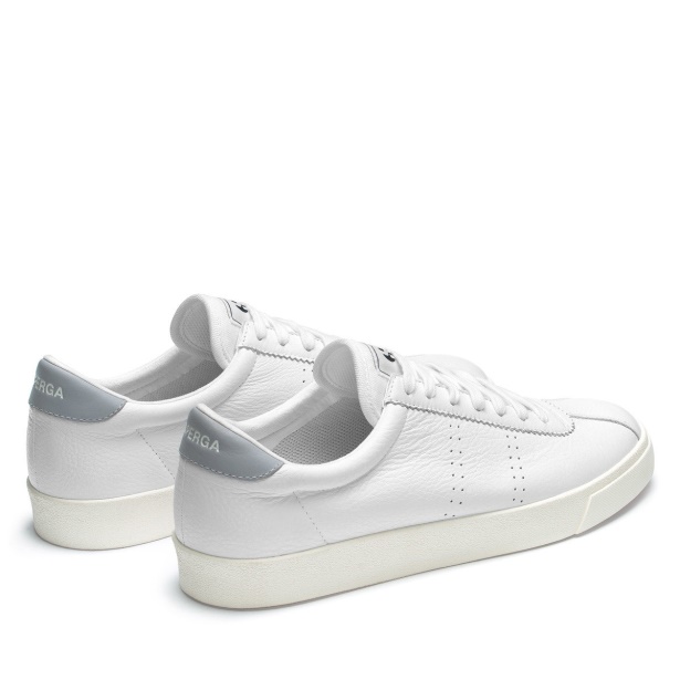 CA Superga 2843 Club S Comfort Leather White-Blue Lt Grey-F Avorio