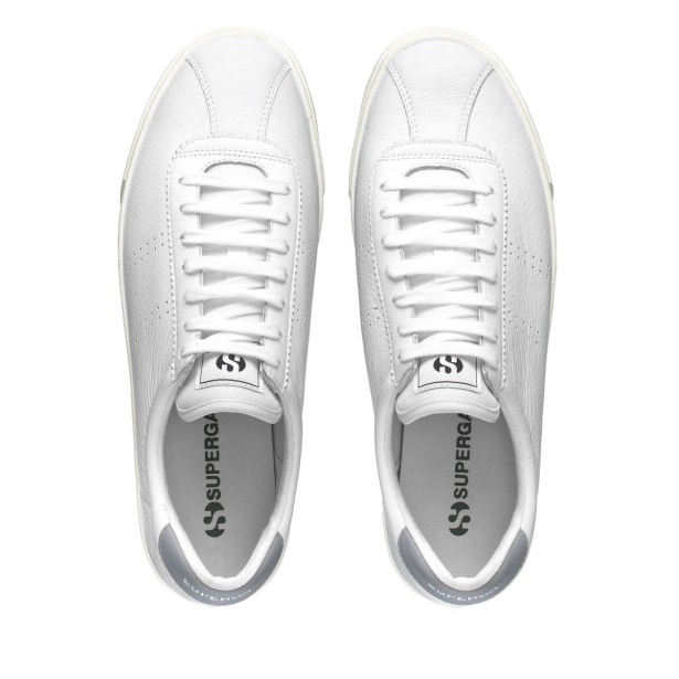 CA Superga 2843 Club S Comfort Leather White-Blue Lt Grey-F Avorio
