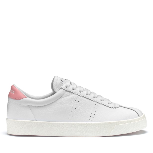 CA Superga 2843 Club S Comfort Leather White-Pink-F Avorio