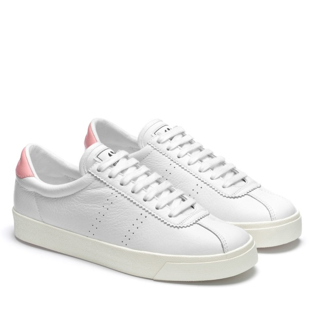 CA Superga 2843 Club S Comfort Leather White-Pink-F Avorio