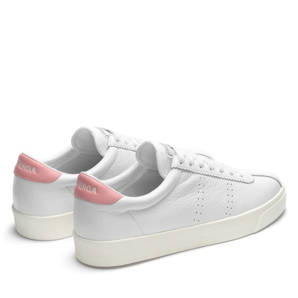CA Superga 2843 Club S Comfort Leather White-Pink-F Avorio