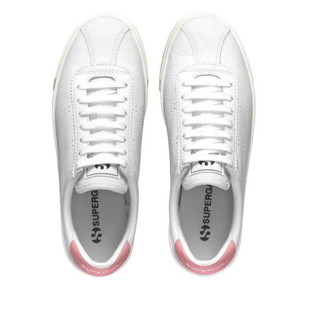 CA Superga 2843 Club S Comfort Leather White-Pink-F Avorio