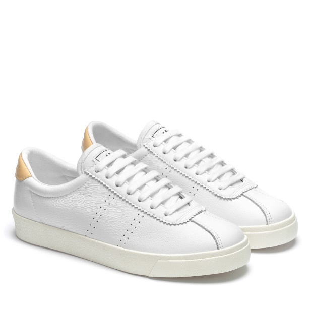 CA Superga 2843 Club S Comfort Leather White-Yellow Lt F Avorio