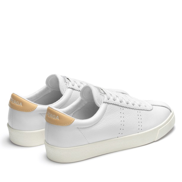 CA Superga 2843 Club S Comfort Leather White-Yellow Lt F Avorio