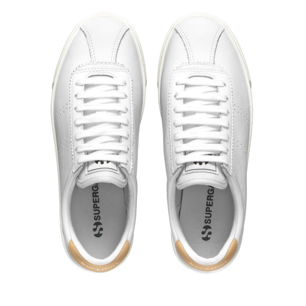 CA Superga 2843 Club S Comfort Leather White-Yellow Lt F Avorio