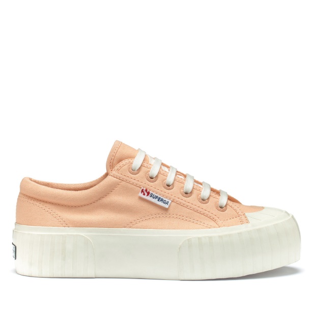 CA Superga 2631 Stripe Platform Pink Peach-F Avorio