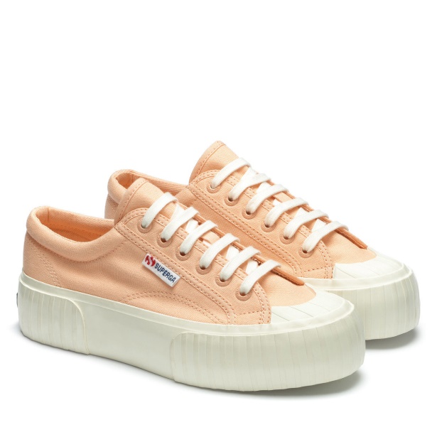 CA Superga 2631 Stripe Platform Pink Peach-F Avorio
