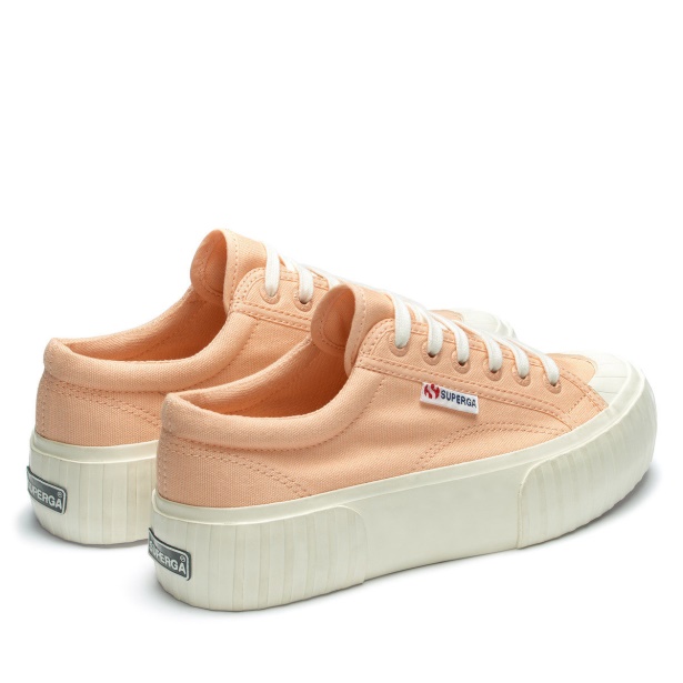 CA Superga 2631 Stripe Platform Pink Peach-F Avorio