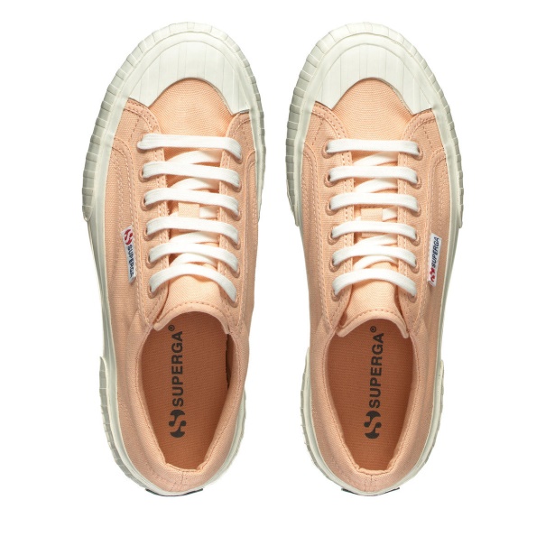 CA Superga 2631 Stripe Platform Pink Peach-F Avorio
