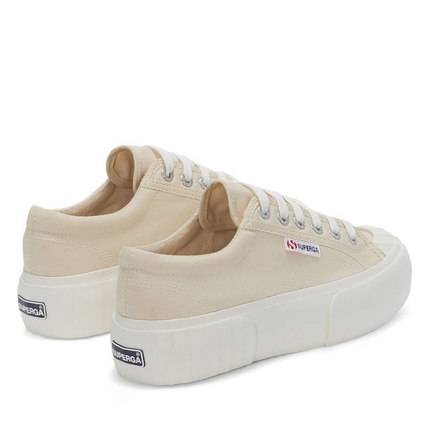 CA Superga 2631 Stripe Platform Beige Lt Eggshell-F Avorio