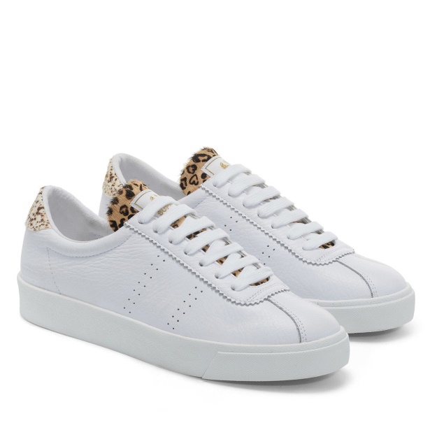 CA Superga 2843 Club S Calfhair Details White Spots Leopard