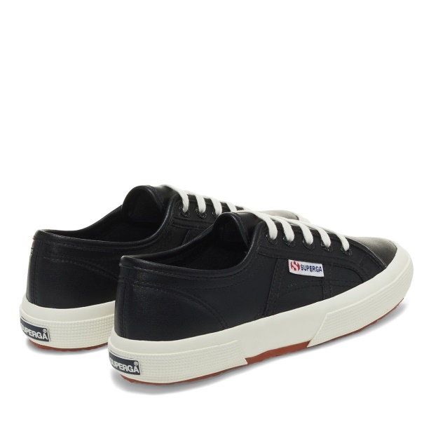 CA Superga 2750 Vegan Leather Black-White Avorio