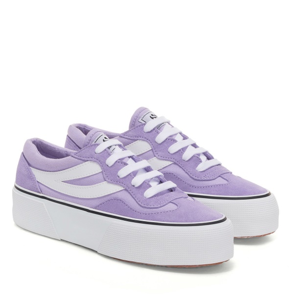 CA Superga 3041 Revolley Colourblock Platform Violet Lilla-White