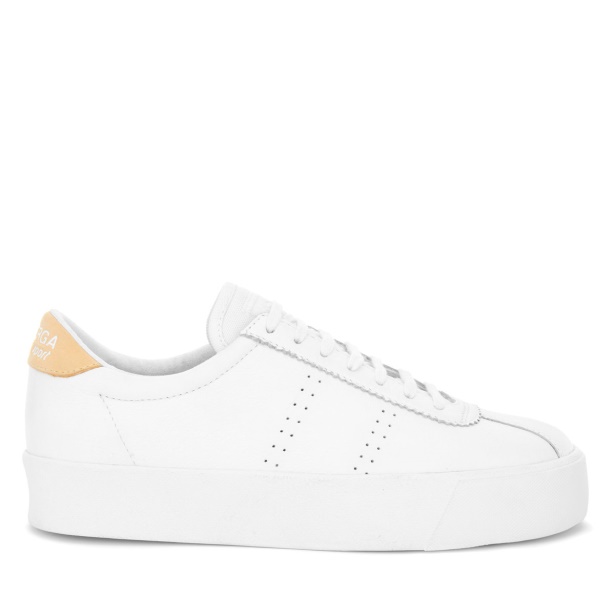 CA Superga 2854 Club 3 Comfort Leather White-Beige Gome-White Avorio
