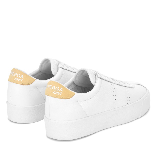 CA Superga 2854 Club 3 Comfort Leather White-Beige Gome-White Avorio