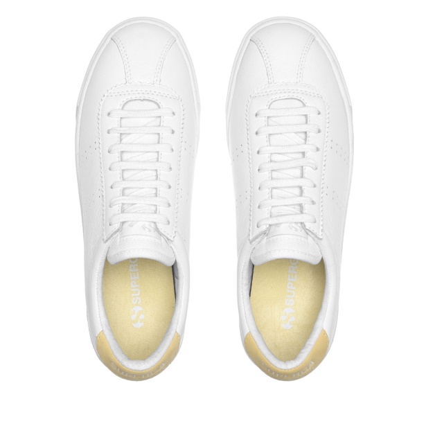 CA Superga 2854 Club 3 Comfort Leather White-Beige Gome-White Avorio
