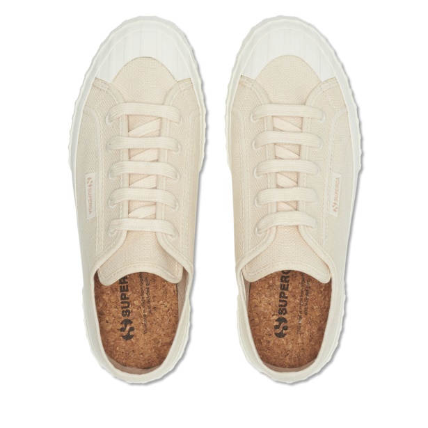 CA Superga 2630 Stripe Organic Canvas Beige Raw