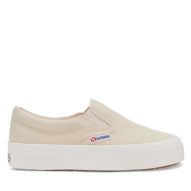 CA Superga 2740 Platform Slip On Beige Lt Eggshell-F Avorio