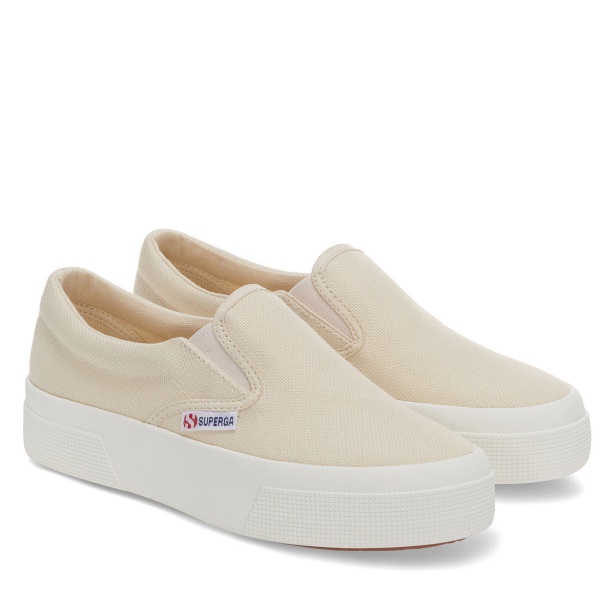 CA Superga 2740 Platform Slip On Beige Lt Eggshell-F Avorio