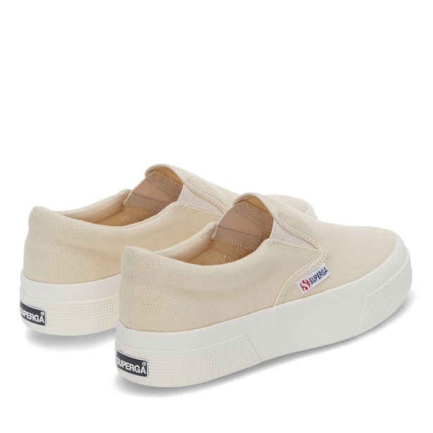 CA Superga 2740 Platform Slip On Beige Lt Eggshell-F Avorio