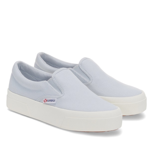 CA Superga 2740 Platform Slip On Grey Lilla-F Avorio