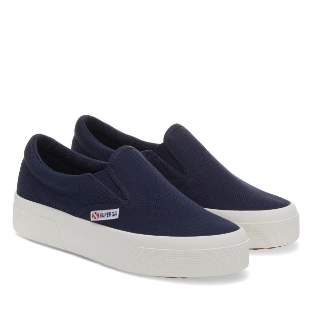 CA Superga 2740 Platform Slip On Navy-F Avorio