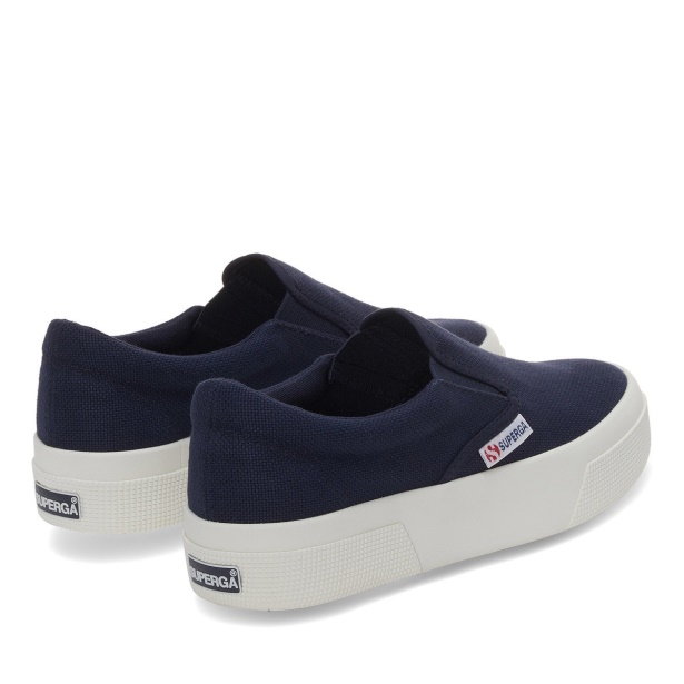 CA Superga 2740 Platform Slip On Navy-F Avorio
