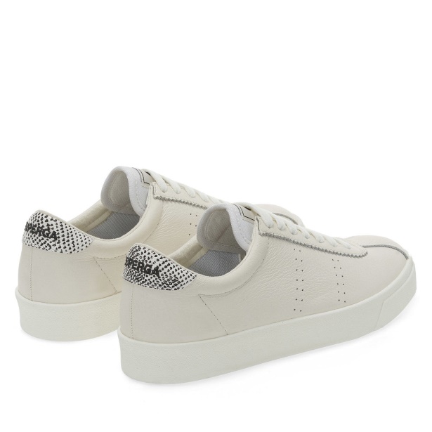 CA Superga 2843 Club S Micro Faux Snake White Avorio Black Snake