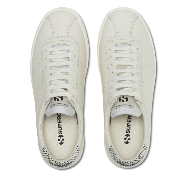 CA Superga 2843 Club S Micro Faux Snake White Avorio Black Snake